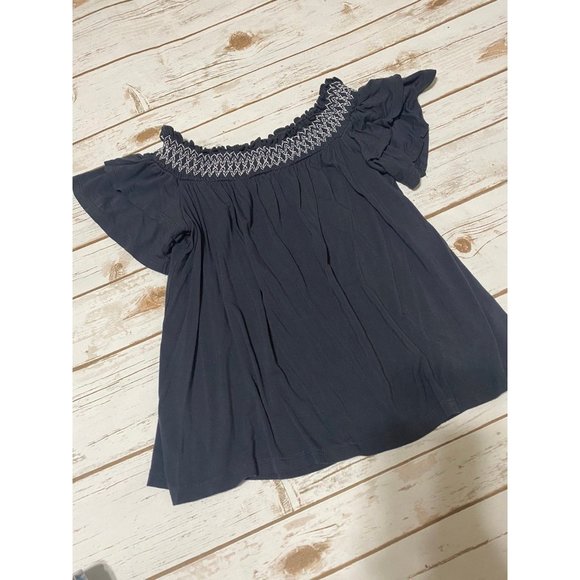 American Eagle Off The Shoulder Smocked Neck Top XS - Picture 2 of 5
